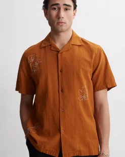 Canty Sz Embroidered Gauze Short Sleeve Shirt