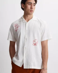 Canty Sz Embroidered Gauze Short Sleeve Shirt