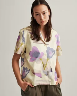 Dani Lagoon Blooms Camp Collar Short Sleeve Shirt