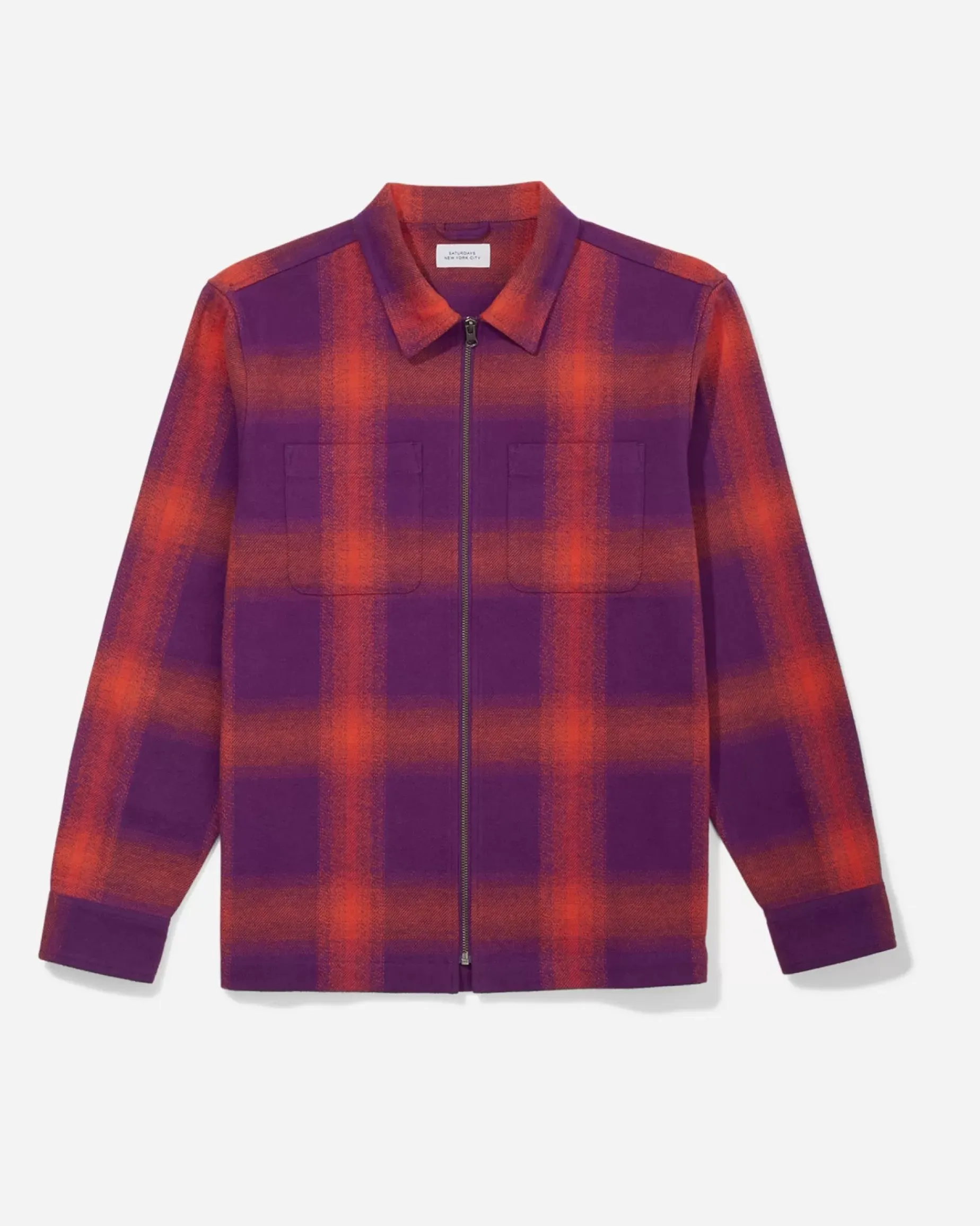 Ryan Zip Front Plaid Flannel Shirt