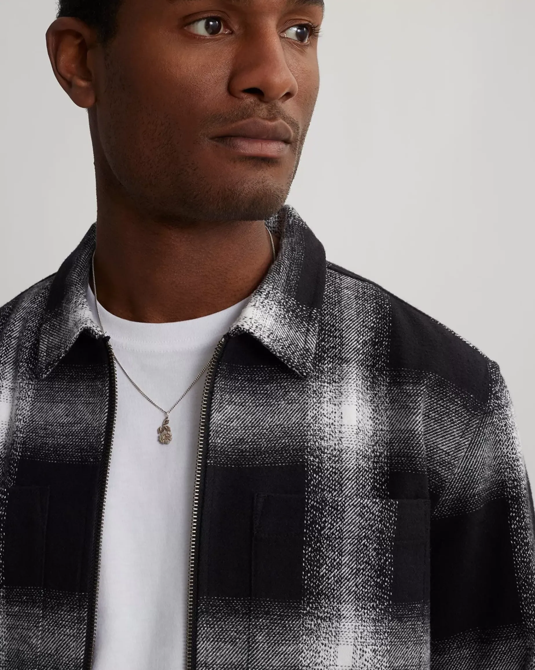 Ryan Zip Front Plaid Flannel Shirt