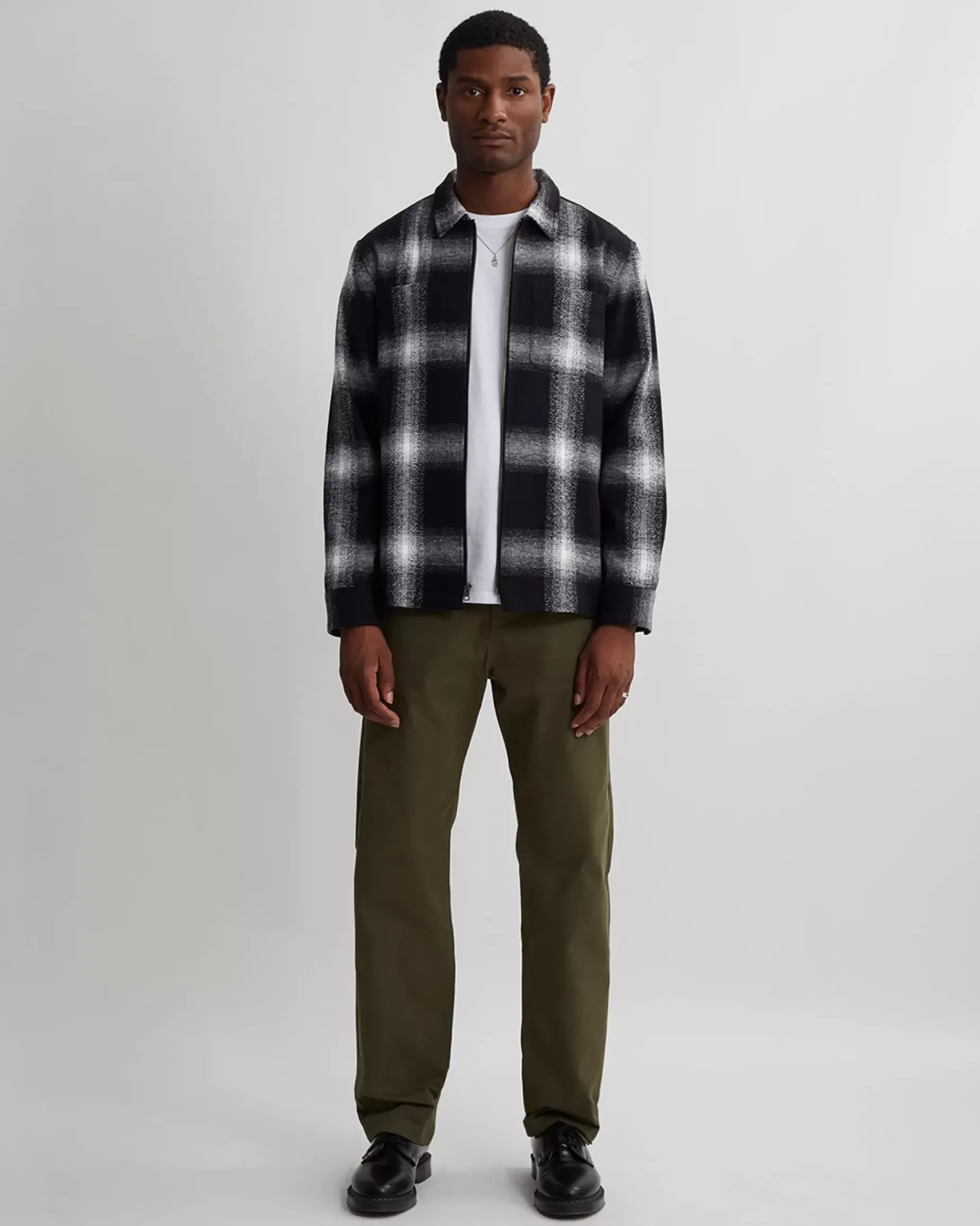 Ryan Zip Front Plaid Flannel Shirt