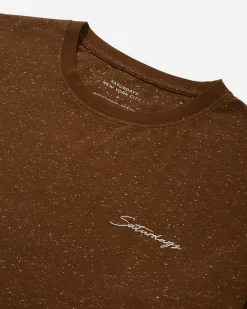 Speckled Chain Script Embroidered Long Sleeve Tee
